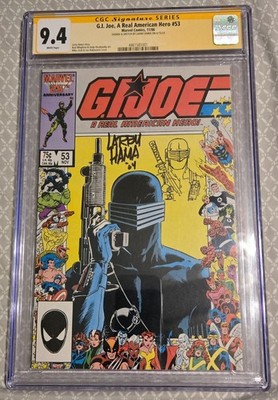 G.I. JOE #53 CGC SS SIGNED & SKETCHED BY CREATOR LARRY HAMA SNAKE EYES ART ARAH