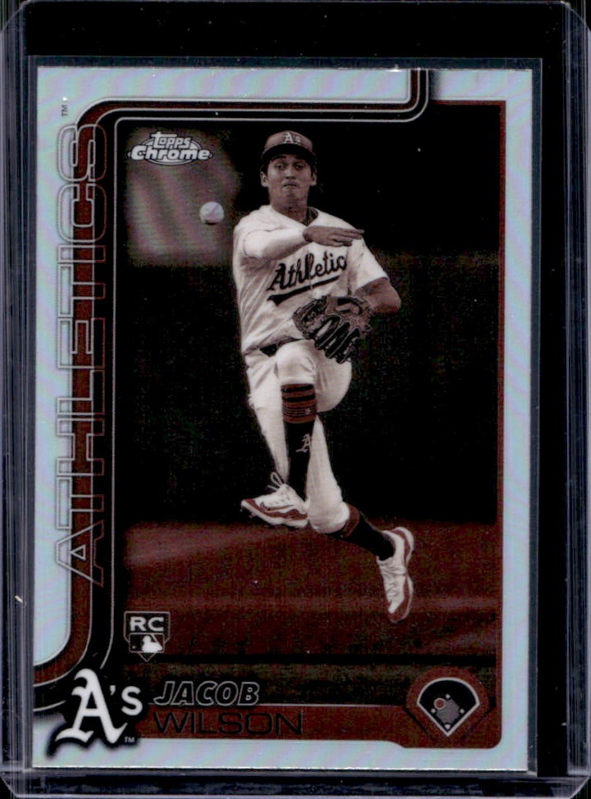 2025 Topps Chrome Jacob Wilson RC Sepia Refractor Rookie #96 Athletics