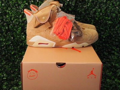 DEADSTOCK! Air Jordan 6 Retro x Travis Scott British Khaki Suede Glow DH0690-200