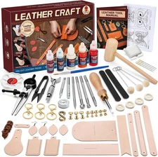 Leather Crafting Kit: Leather Working Tools and Supplies for DIY Craft Beginners