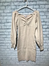 Willow Wild, XL, Ivory Cream Long Sleeve Knit Sweater Dress, Pullover