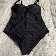 NWT Kona Sol Black Medium Coverage One Piece Swimsuit Size Medium