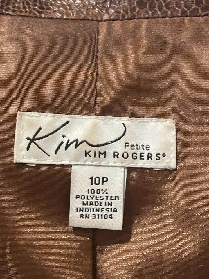 Chaqueta Kim Roger’s 10P Chaqueta Forrada Ligera Look Cuero Marrón Chocolate Foto 3 de 4