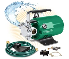 Water Transfer Pump 115V, 330 GPH – Portable Pump w/ Hose for Pool, Barrel, Tank
