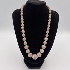 Collana di perle veneziane in vetro di Murano torta nuziale perline fiorato chiusura filigrana