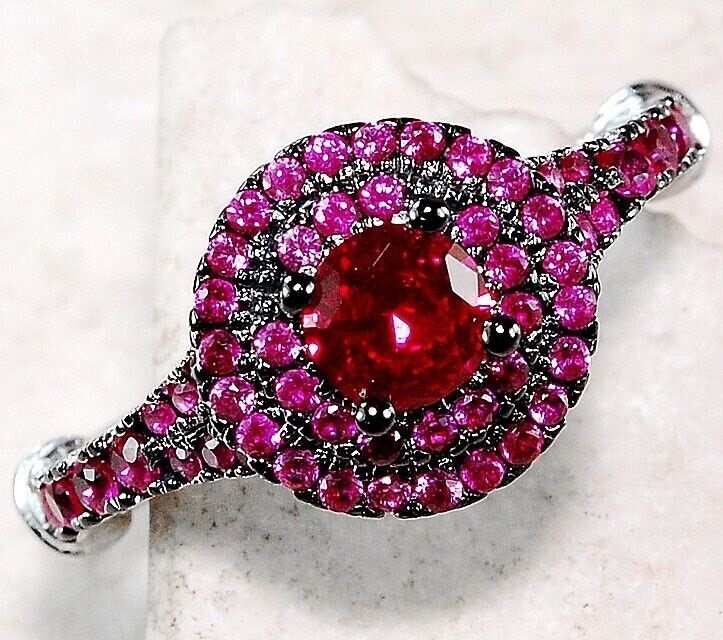 2CT Heat Treated Rubellite Tourmaline 925 Sterling Silver Ring Jewelry Sz 9 MP2