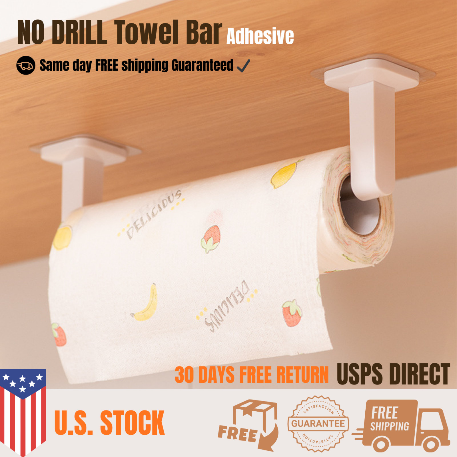 Holder Under Cabinet Wall Mount Kitchen Rack No Dril | 12" |