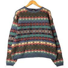 Vintage 90'S WOOLRICH all-over print wool knit sweater size L women's