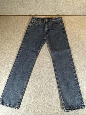 Levis 505 Jeans Mens 32x32 Regular Fit Straight Medium Wash Blue Denim Classic