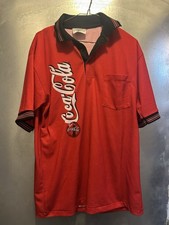 VTG Coca Cola Big Logo Polo Made in USA Coke Shirt Rugby Mens Large Vintage RARE
