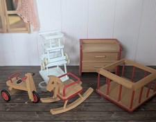 ☛ CACO ☚❗ Spielzeug Set Laufgitter Wickeltisch Dreirad Schaukelpferd ❗Puppenhaus