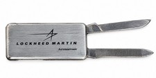 Vintage Lockheed Martin Aeronautics Pocket Knife Tool Money Clip JD