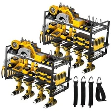 Power Tool Organizer Wall Mount, 2 Pack 3 Layers Garage Wall 2 Pack-3 Tire