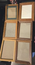 Lot of 6 Vintage 5"×7" Solid Wood Photo Picture Frames Art Galley Wall Free Ship