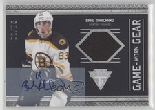 2011-12 Panini Titanium Game-Worn Gear Auto 62/75 Brad Marchand #86 Auto 2d8