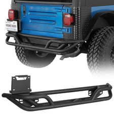Hooke Road Steel Tubular Rugged Rear Bumper For Jeep Wrangler Tj 1997-2006 Black Hooke Road Steel Tubular Rugged Rear Bumper For Jeep Wrangler Tj 1997-2006 Black