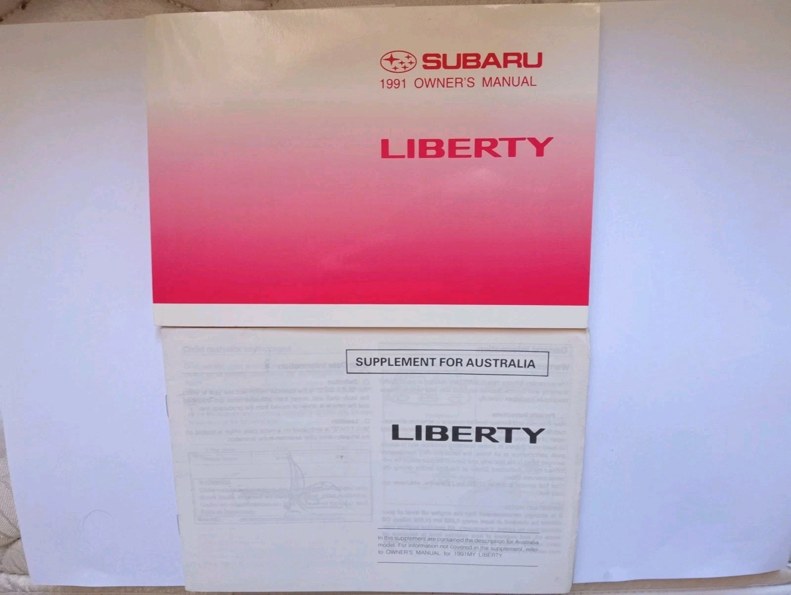1991 Subaru Liberty - Genuine Owners Instruction Manual Handbook