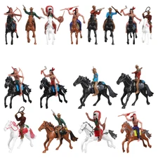 Horse Riding Model Cowboys and Indians Action Figures 16 pcs/set