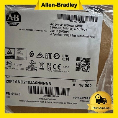 New Sealed AB 20F1AND248JA0NNNNN PowerFlex Air Cooled 753 AC Drive