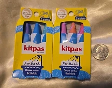 2 Kitpas Art Crayons for Bath 3-Pack Set Age 3+