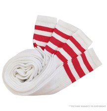 4-8-12 PAIRS TUBE SOCKS RED STRIPES 22 INCH LONG SOCKS OLD SCHOOL COTTON SOCKS