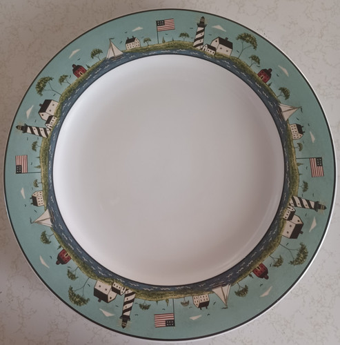 Warren Kimble Coastal Breeze 11" Dinner Plates Sakura Oneida Stoneware 1998