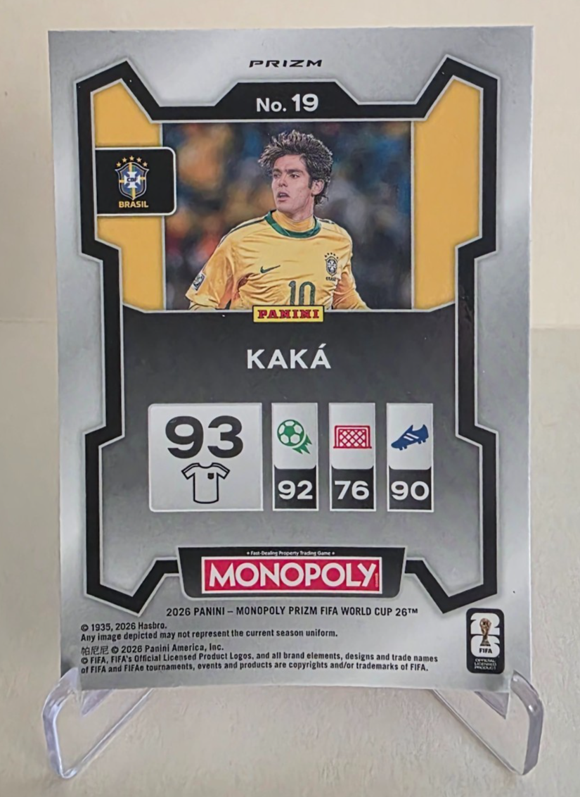 2026 PANINI PRIZM MONOPOLY WORLD CUP KAKA PINK STARS SPARKLE PRIZM