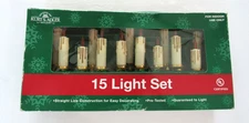 NIB KURT S. ADLER 15 LIGHT CANDLE CLIP ON LIGHT SET CHRISTMAS RED BULBS