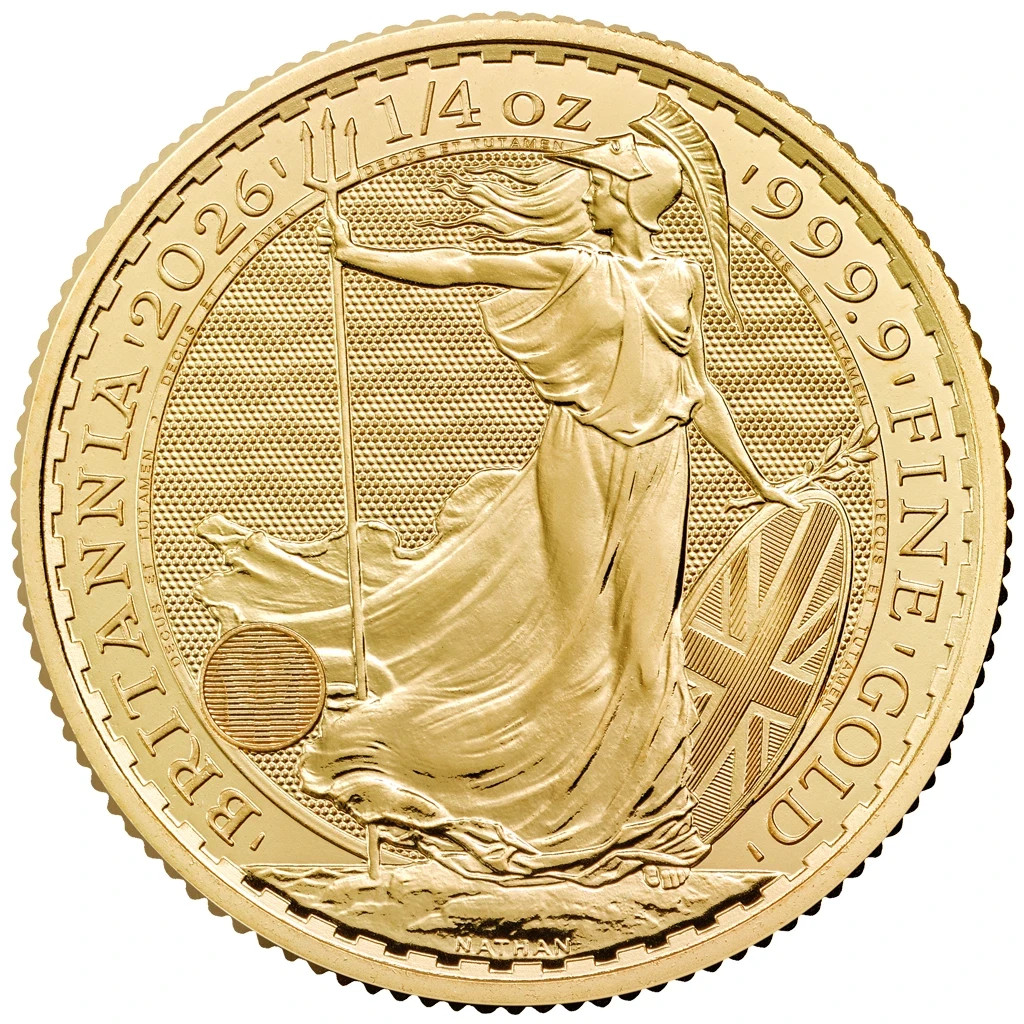 Britannia 1/4 Oz Gold 999.9 King Charles 2026 UK 25 Pounds BU