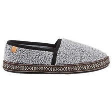 Acorn womens Woven Trim Moc Slipper Small Stormy Grey