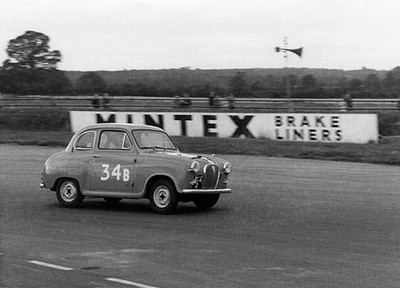 Old Large Photo Car & Motor History Austin A35 Race Car At Silverstone 1957 1