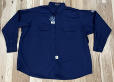 Bocomal FR Fire Resistant Long Sleeve Work Shirt Navy Blue 5XL New w/ Tags
