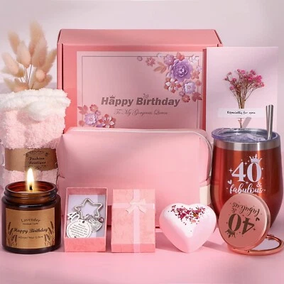 TUDOU 40th Birthday Gifts for Women, Personalised Birthday Hampers for Her TurningOKYZ
