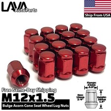 20x Red 12x1.5 Lug Nut Fit Chevy Corvette Cruze Equinox Malibu Impala Volt Trax