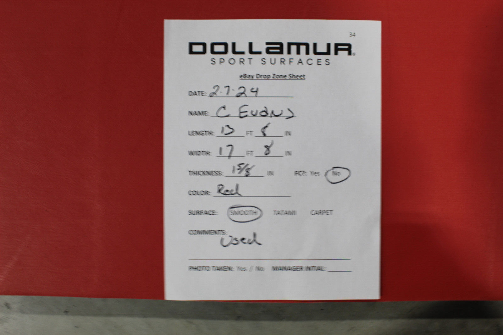 13' x 17' x 1 5/8" Dollamur FlexiRoll Wrestling Mat READ DESCRIPTION