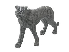 1 Silver Art Diamante glittering Cheetah Leopard Ornament 