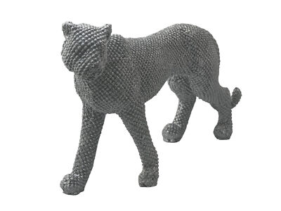 1 Silber Kunst Diamant glitzernder Gepard Leopard Ornament 