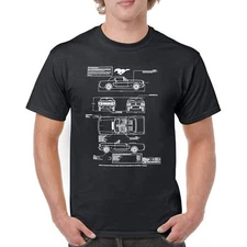 1966 Ford Mustang GT Blueprint T-Shirt American Classic Tee Shirt