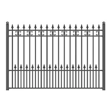ALEKO Outdoor Yard Garden Steel Fence 8' x 5' Venice Style Black