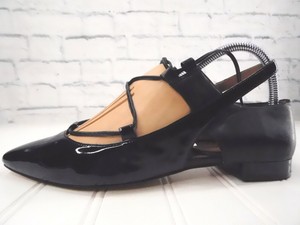 flat black patent leather shoes
