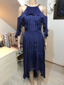 navy plisse dress