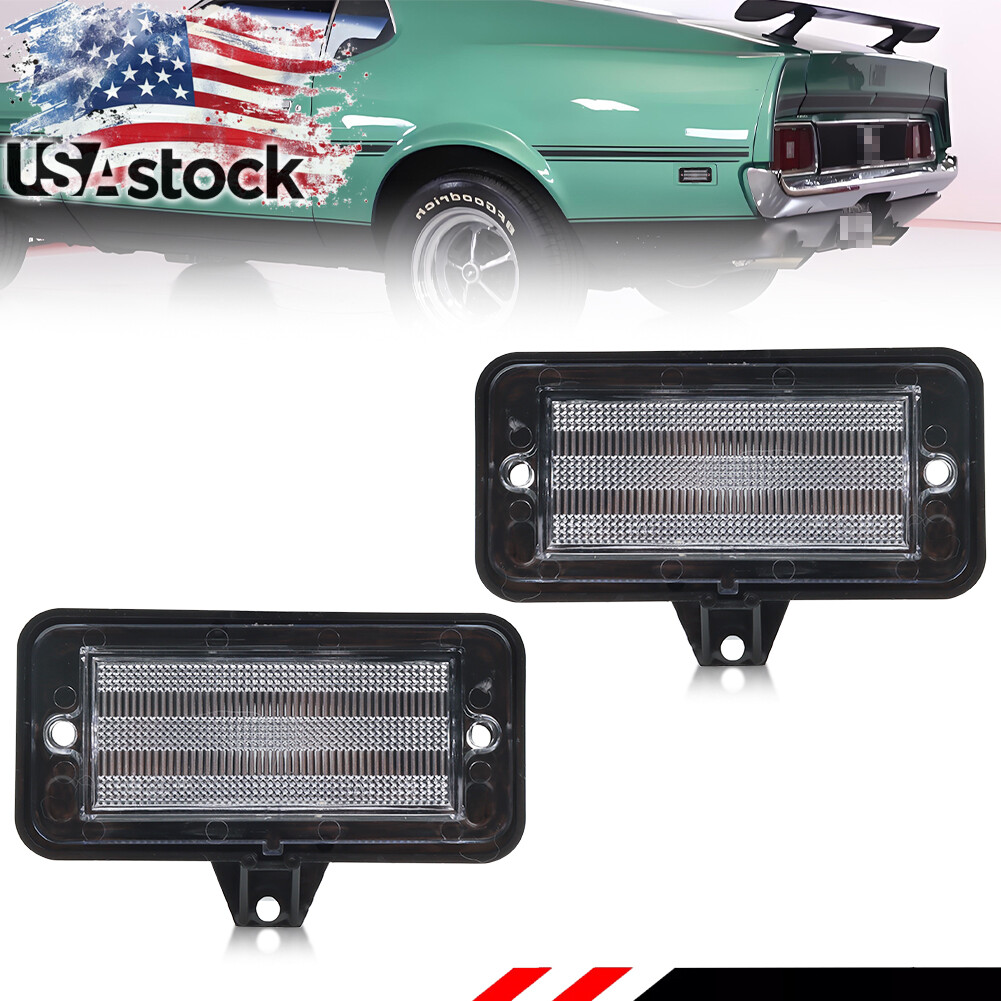 71-73 Ford Mustang 2X Clear Rear Bumper Side Marker Lights
