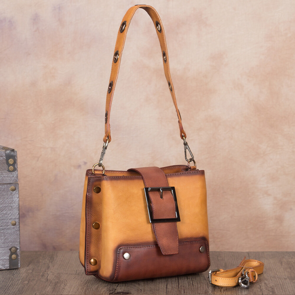 Genuine Leather Purses and Handbags Women Retro Tote Bag Crossbody Shoulder Bag