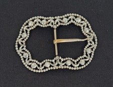 1880s 'Cut Steel' on Brass Victorian Revival Belt Buckle