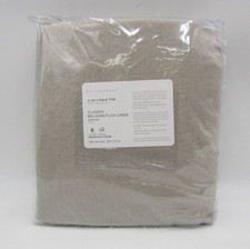 Pottery Barn Belgian Flax Cotton Lined Curtain Drape 100x 84" Dark Flax Q38