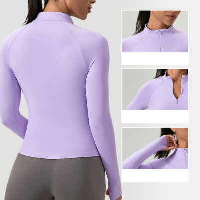 トップス c... Women Tight Yoga Zipper Jacket Sports Long Sleeve Quick Dry