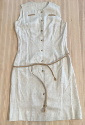 Vintage 70's 80's Handmade Ivory Dress XL JUTE Detailing | eBay