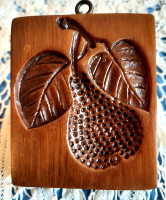 RETIRED Springerle Shortbread Chocolate Marzipan Cookie Press Mold PERFECT PEAR