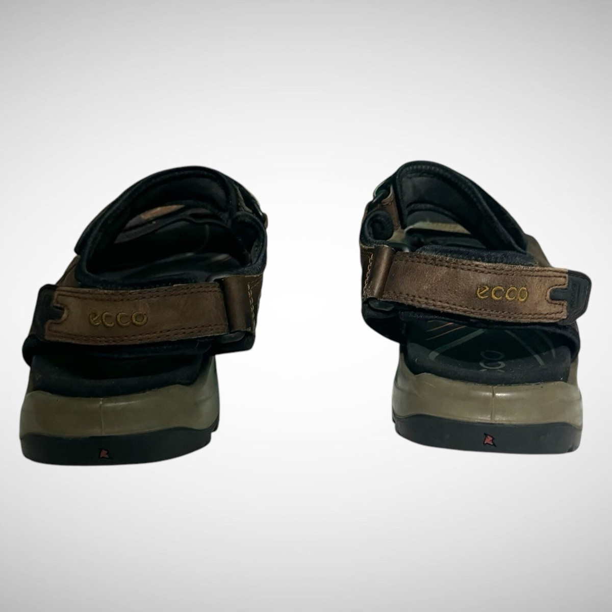 Ecco Sandals Mens 46 Size 13 Brown Adjustable Leather Straps  display picture 2