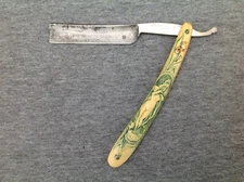 Clauss X02 Magnetic Straight Razor, Fancy "Nude" Scales & Etched Face